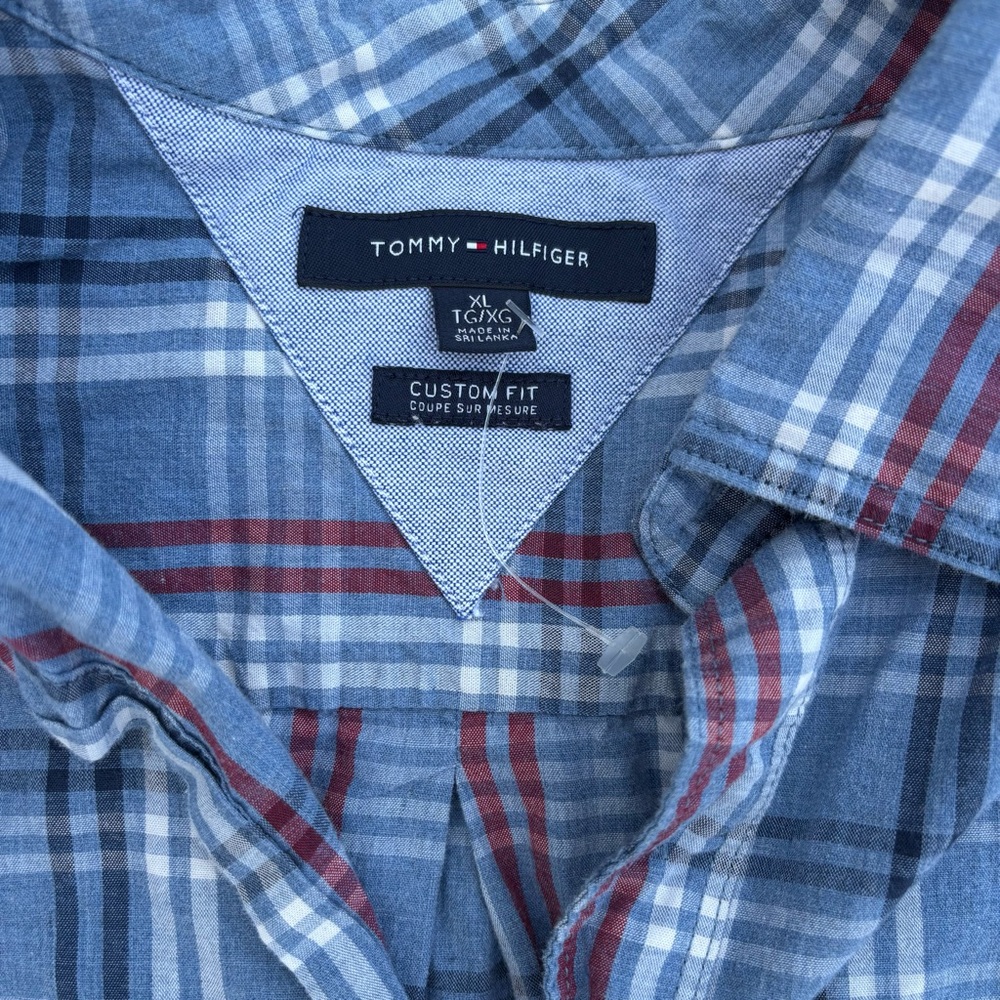 Tommy Hilfiger Mens Button Down Plaid Top - Picture 2 of 2